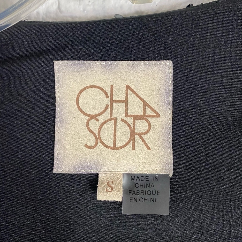 Chaser Sequin Sliver & Black Open Draped Jacket S… - image 3